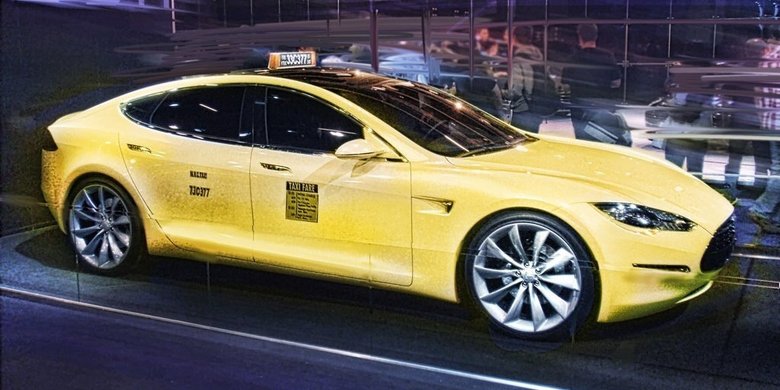 Такси на базе Tesla. Фото: YouTube