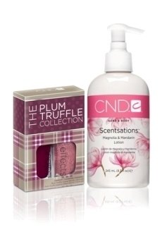 Лаковое покрытие Plum Truffle и лосьон Scensations Magnolia&Mandarin