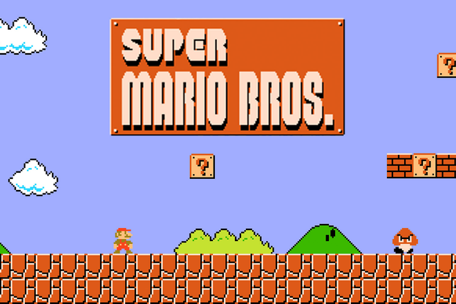 Начальный уровень Super Mario Bros.