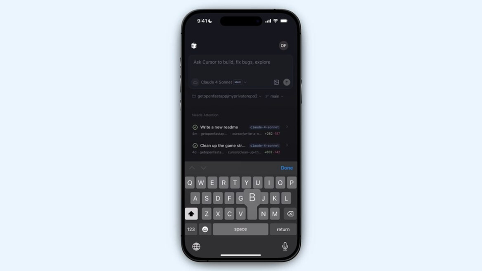 Приложение Cursor на смартфоне скриншот Приложение Cursor на смартфоне скриншот