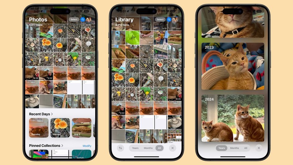 скриншоты приложения «Фото» в iOS 18 скриншоты приложения «Фото» в iOS 18