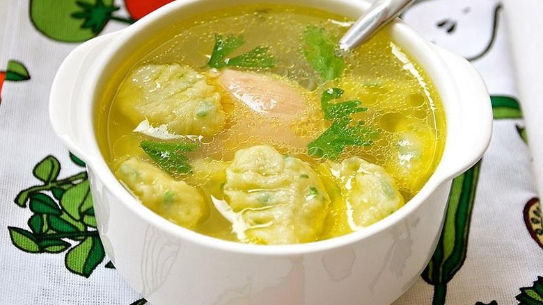 Овощной суп с клецками (Суджеби)