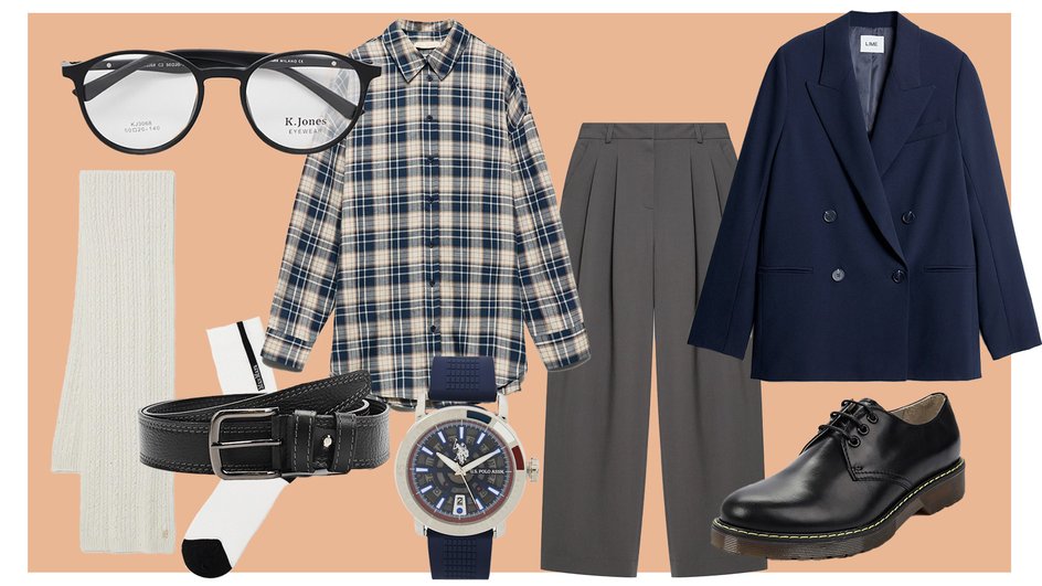 Образ grandpacore для девушек. На фото: шарф Blugirl; очки Katrin Jones; носки Max Mara; ремень Olio Rosti; рубашка Befree; брюки Daisyknit; часы U.S. Polo Assn.; жакет Lime; ботинки Roberto Piraloff Образ grandpacore для девушек. На фото: шарф Blugirl; очки Katrin Jones; носки Max Mara; ремень Olio Rosti; рубашка Befree; брюки Daisyknit; часы U.S. Polo Assn.; жакет Lime; ботинки Roberto Piraloff