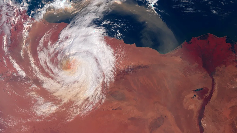 Ураган на спутниковом фото. Источник: Copernicus/SentinelHub/Kosmi