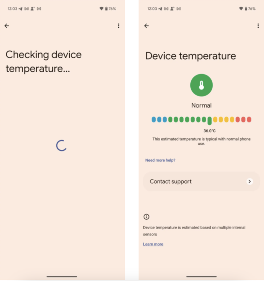 Встроенный термометр на Android. Источник: Android Authority