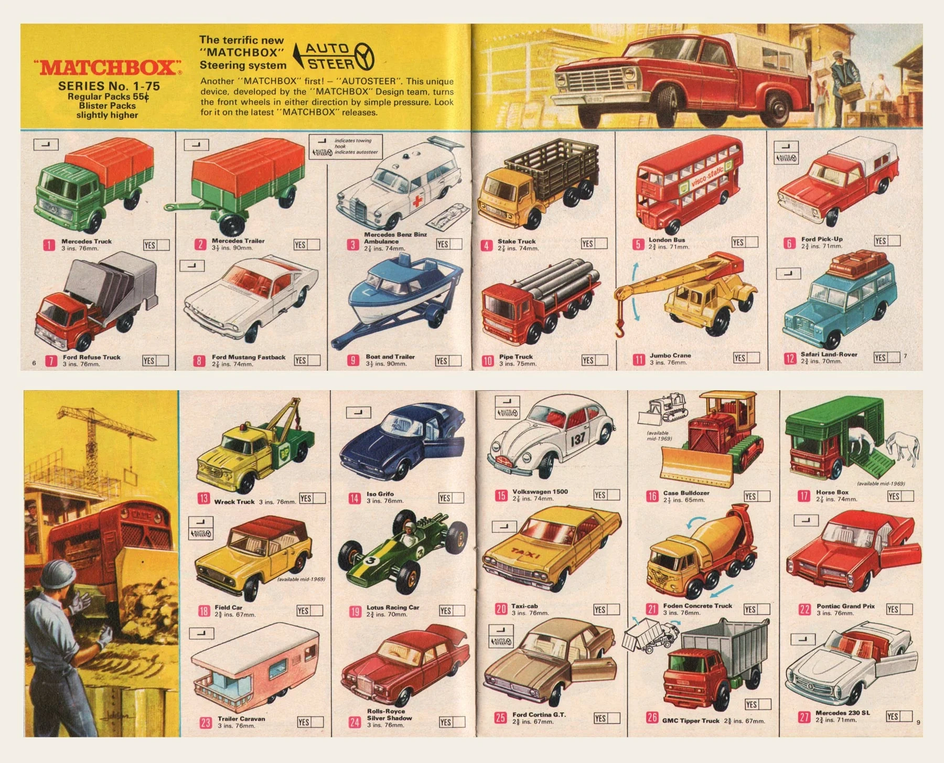 Каталог моделей Matchbox 1969 года