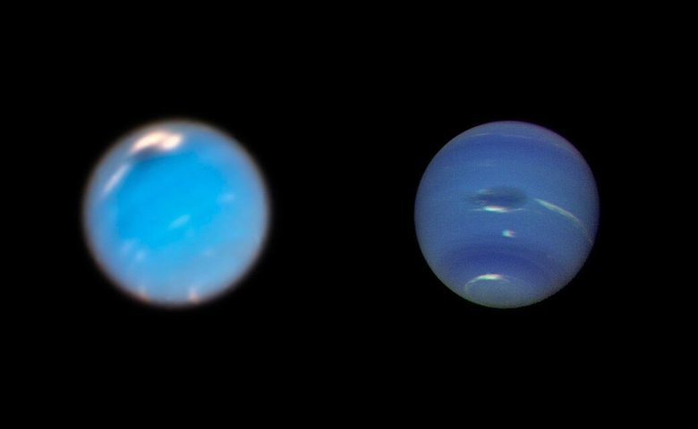 Слева — фотография «Хаббла», справа — Voyager 2 / nasa.gov