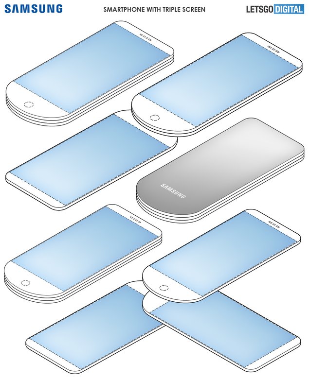 Эскиз неназванного смартфона Samsung. Фото: LetsGoDigital