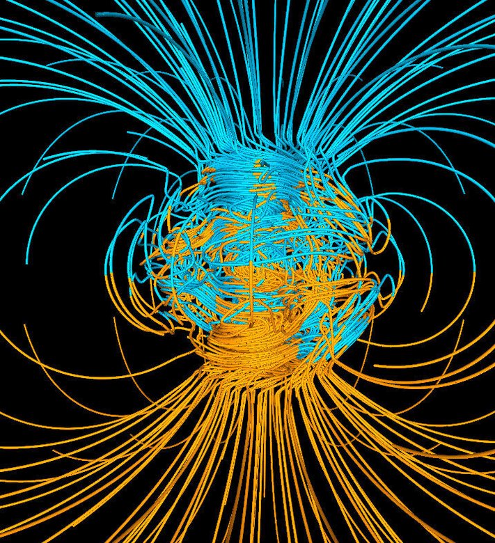 Модель магнитного поля Земли.  Фото: commons.wikimedia.com