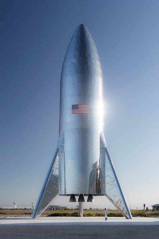На фото тестовый образец ракеты Starship для испытаний системы запуска и посадки / twitter.com/elonmusk