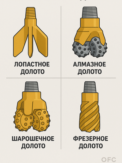 Типы буровых долот Типы буровых долот