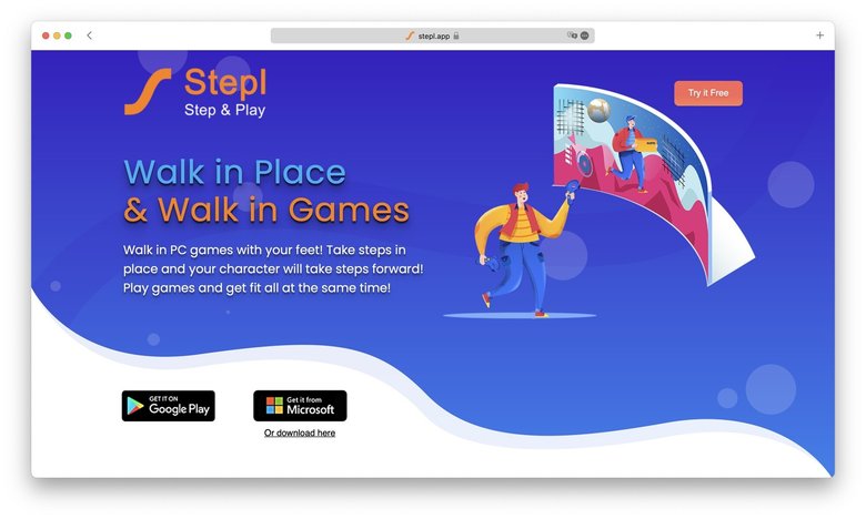Скриншот сайта приложения STEPL