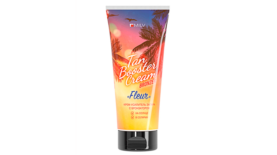 Крем для загара на солнце с бронзатором фирмы MILV серия Tan Booster Cream Крем для загара на солнце с бронзатором фирмы MILV серия Tan Booster Cream