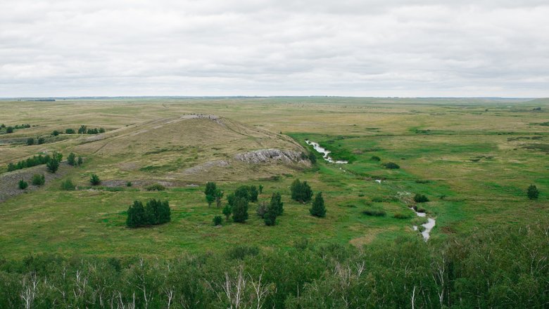 Степь, где располагался город Аркаим.