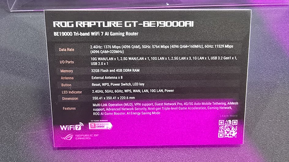 ASUS ROG Rapture GT-BE19000AI ASUS ROG Rapture GT-BE19000AI