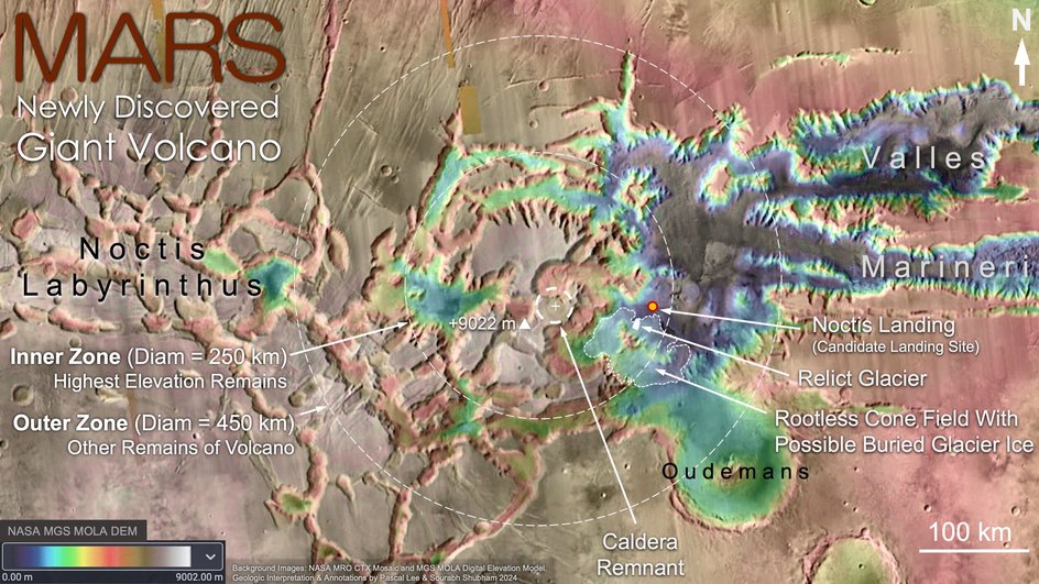 Топографическая карта Вулкана Ноктис