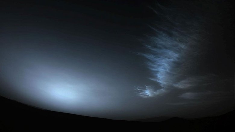 Фото дрейфующих облаков на Марсе. Источник: NASA