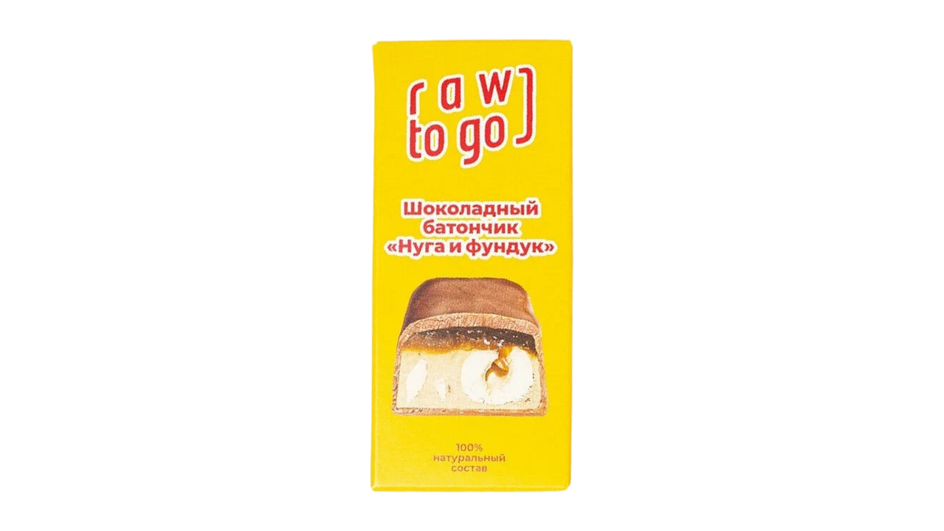 Шоколадный батончик фирмы Raw To Go серия Нуга и фундук