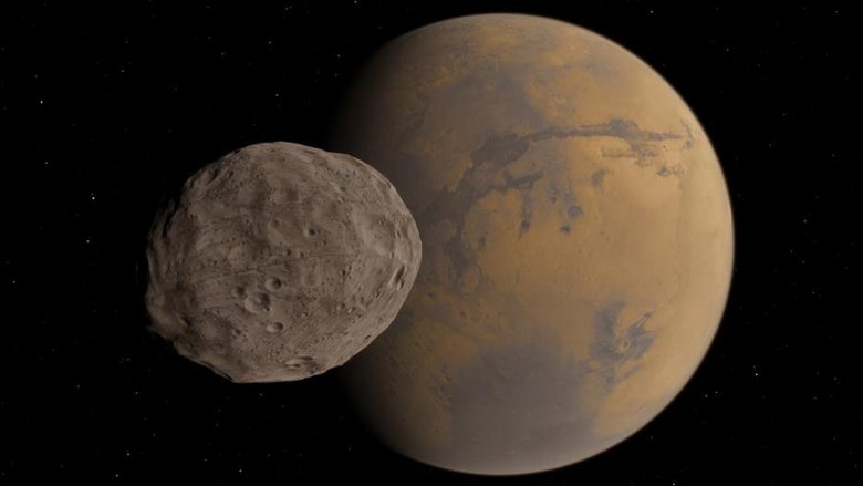Марс и Фобос. Фото: Обекти