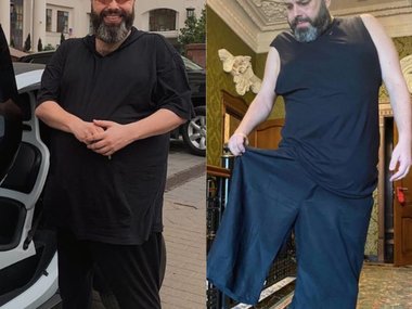 Slide image for gallery: 13437 | Максим Фадеев в июне 2019 года (слева) и в июне 2020 года (справа). О секретах своей диеты он ничего не рассказывает, лишь грозился в одном из последних постов опубликовать свою методику похудения. Будем ждать выхода книги.