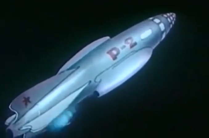 Кадр из мультфильма «Полет на луну»