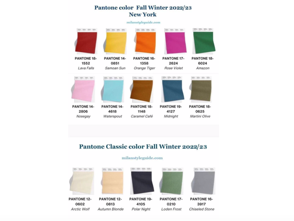 Главные цвета осени и зимы 2022/2023 по версии Pantone