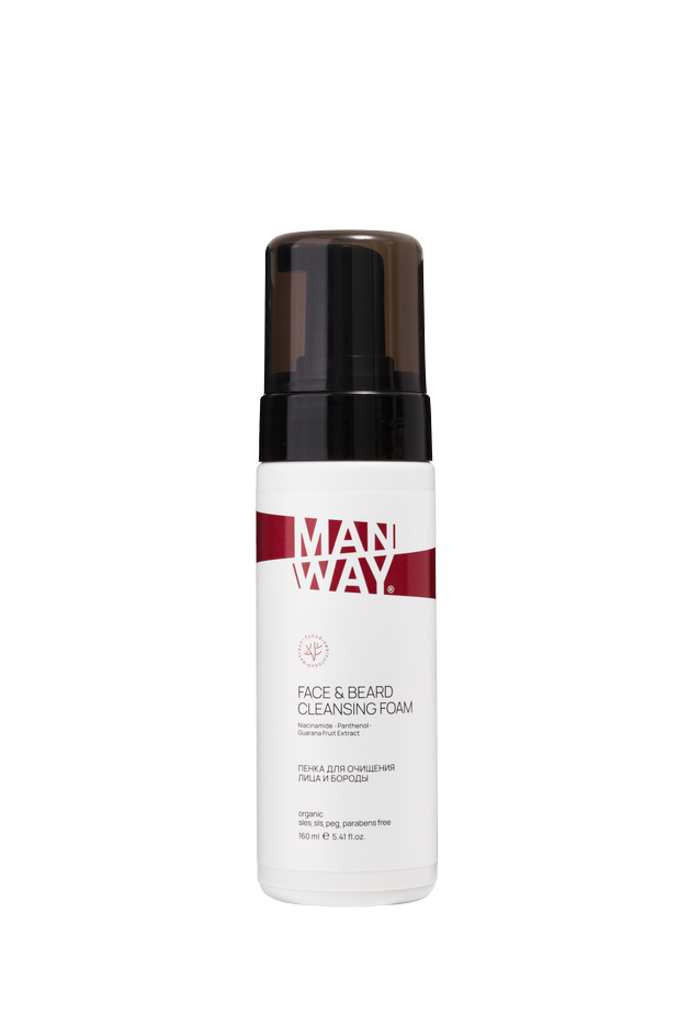 Пенка для очищения лица и бороды Face&Beard Cleansing Foam, MAN WAY Пенка для очищения лица и бороды Face&Beard Cleansing Foam, MAN WAY