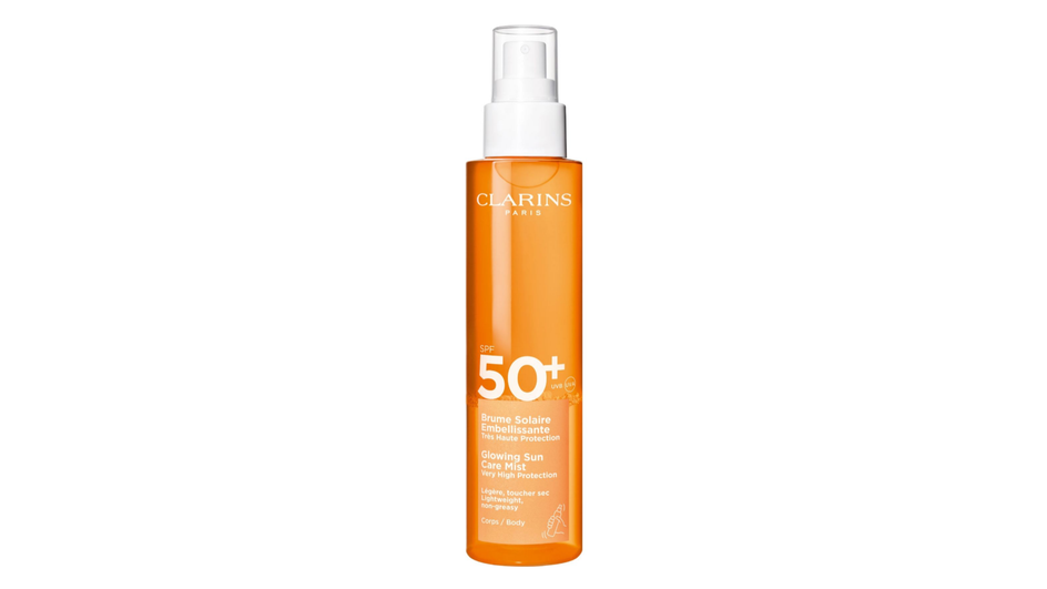 Мист для тела фирмы Clarins серия Glowing Sun Care Mist SPF 50+ Мист для тела фирмы Clarins серия Glowing Sun Care Mist SPF 50+