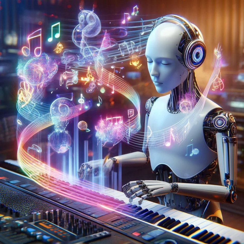 Робот играет на синтезаторе