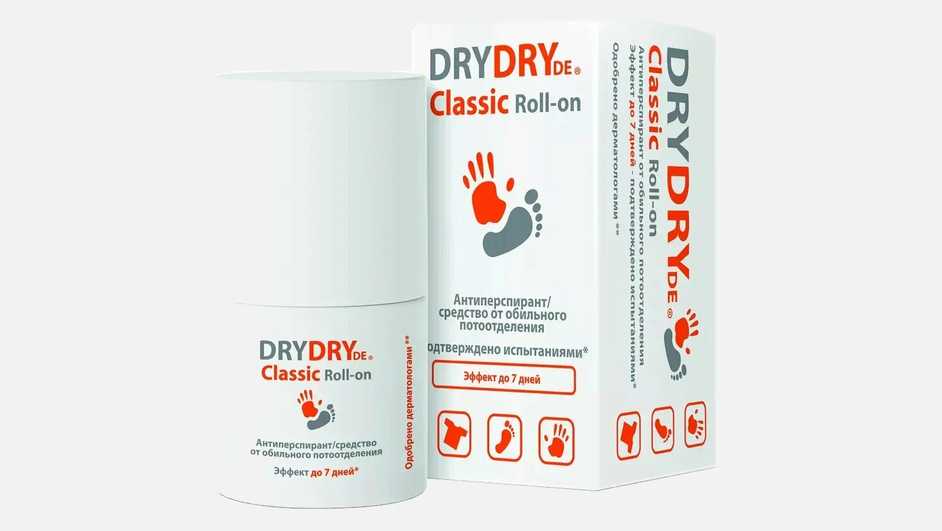 Мужской дезодорант от пота фирмы Dry Dry серии Classic Roll-on Мужской дезодорант от пота фирмы Dry Dry серии Classic Roll-on