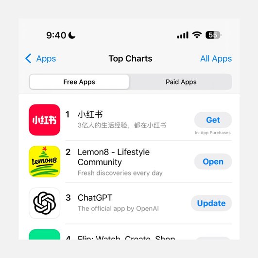 Соцсеть Xiaohongshu (RedNote) в топе по скачиванию в App Store в США