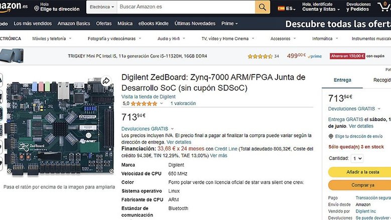 Страница американского процессора на Amazon.