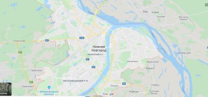 Нижний Новгород в игре и на карте Google Maps