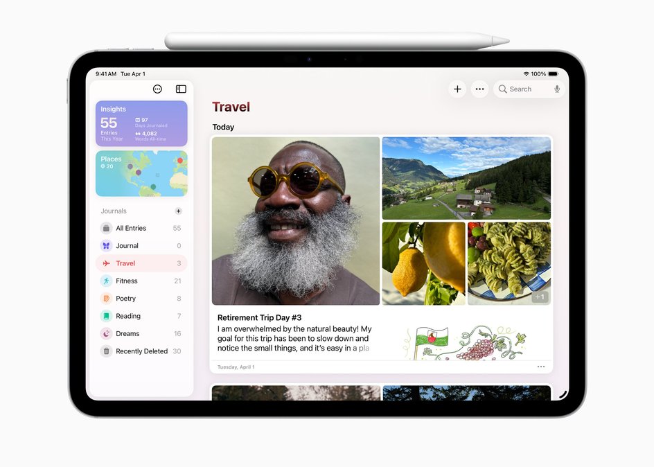Дневник iPadOS 26 скриншот Дневник iPadOS 26 скриншот