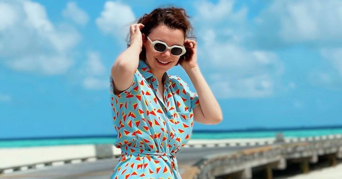 Petrosyan’s wife posing in a bathing suit