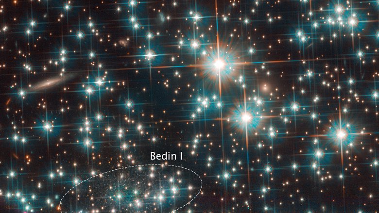 Сделанная телескопом Hubble фотография, на которой видна галактика Bedin 1. Фото: NASA / ESA / Луиджи Бедин