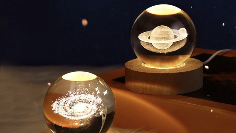 3D Solar System Crystal Ball Night Light»