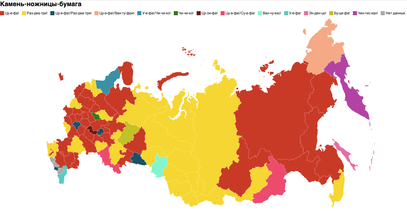 Камень, ножницы, бумага…» Что говорили в игре в разных концах России  (карта) - Hi-Tech Mail.ru