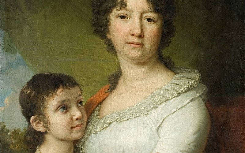 Портрет Анны Лабзиной с воспитанницей Софьей Мудровой кисти В.Л. Боровиковского (1803)