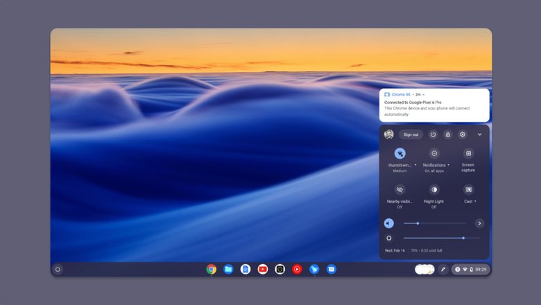 Интерфейс Chrome OS Flex.