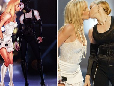 Slide image for gallery: 5877 | Аврора и Малефисента превратились по воле художника в целующихся Бритни Спирс и ее коллегу Мадонну