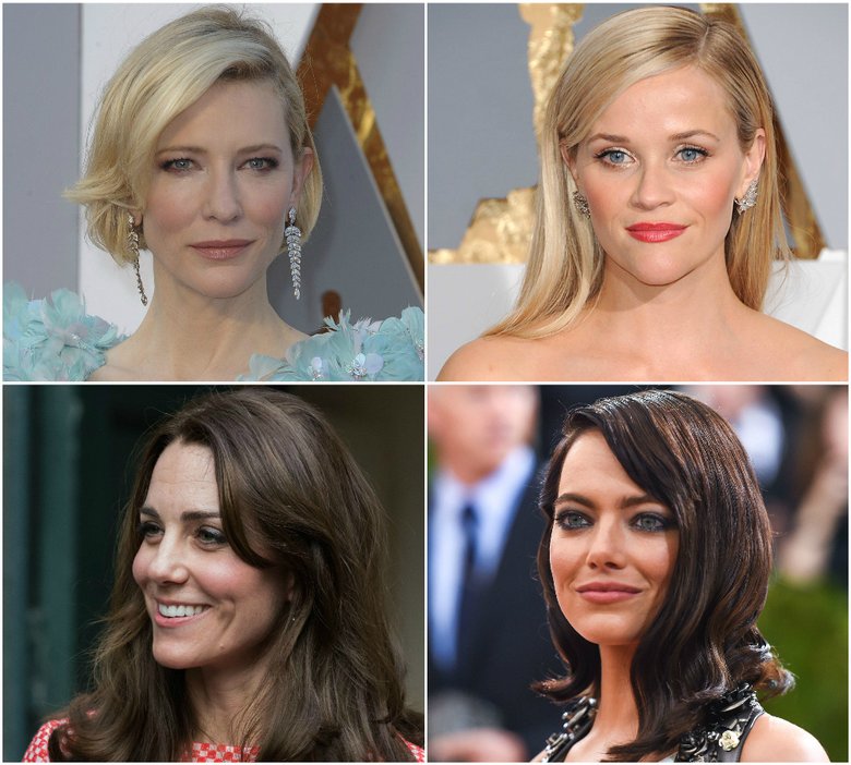 Голливудские актрисы Кейт Бланшетт, Риз Уизерспун и Эмма Стоун, а также герцогиня Кембриджская Кейт Миддлтон предпочитают слегка отращивать челку и эффектно укладывать ее набок.