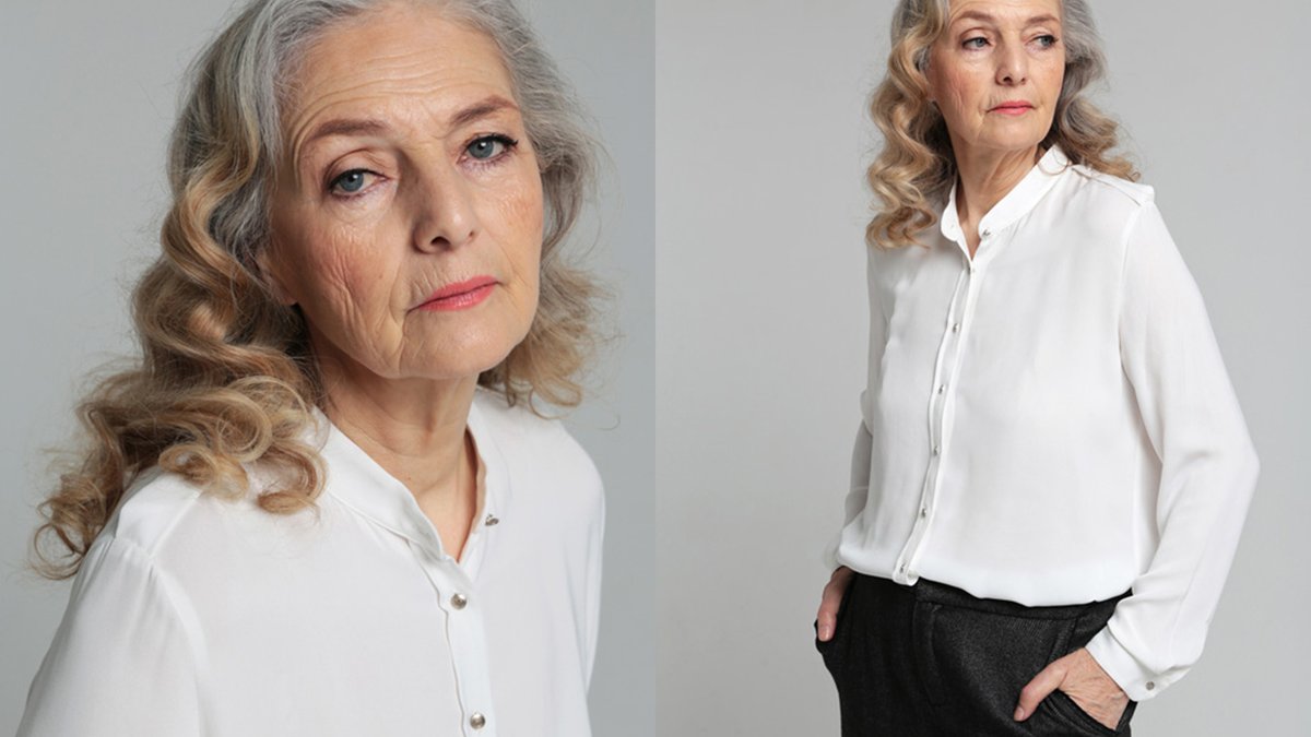 От 14 до 70 лет. Модели в возрасте. Красивая пожилая женщина. Возрастные фотомодели.