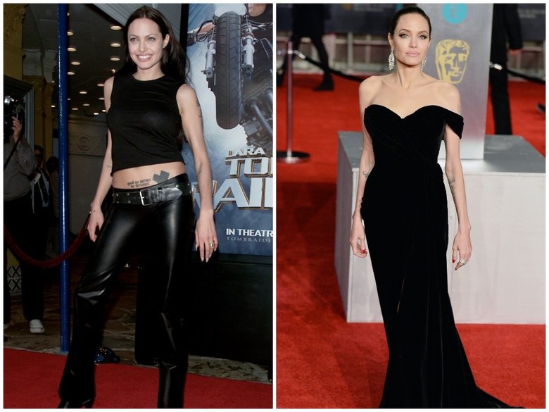 Анджелина Джоли в 2001 (слева) и 2018 (справа) 