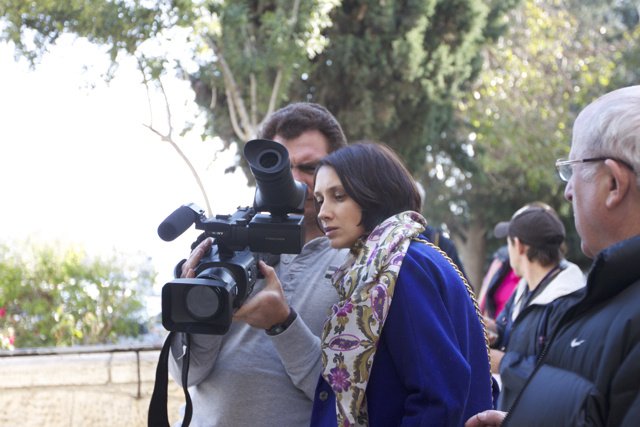 Анастасия Цветаева на съемках фильма "Иерусалимский синдром"