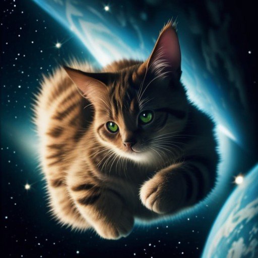 Кот в космосе, сгенерированный Artbreeder
