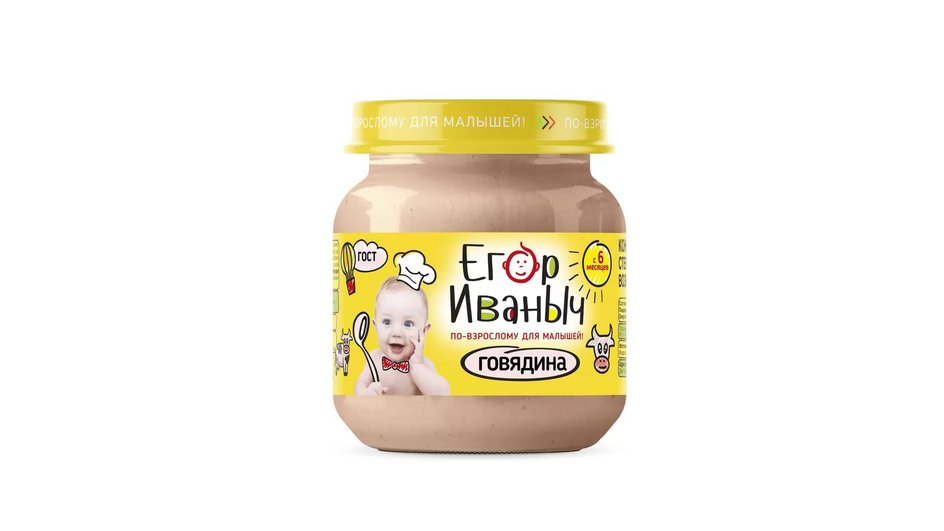 Детское мясное пюре Егор Иваныч — говядина Детское мясное пюре Егор Иваныч — говядина