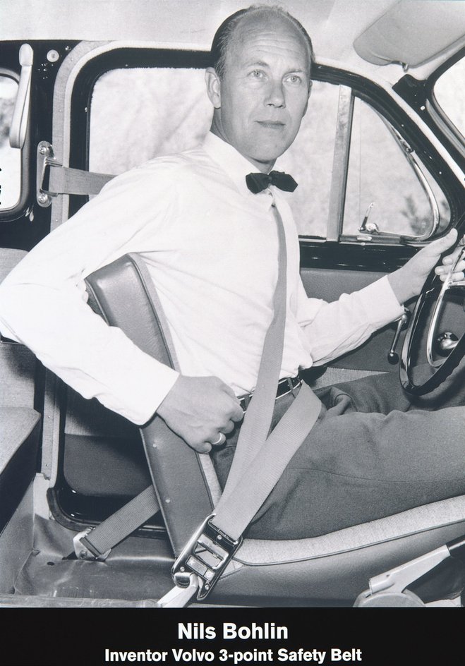 Нильс Болин — инженер, изобретатель трёхточечного ремня безопасности.