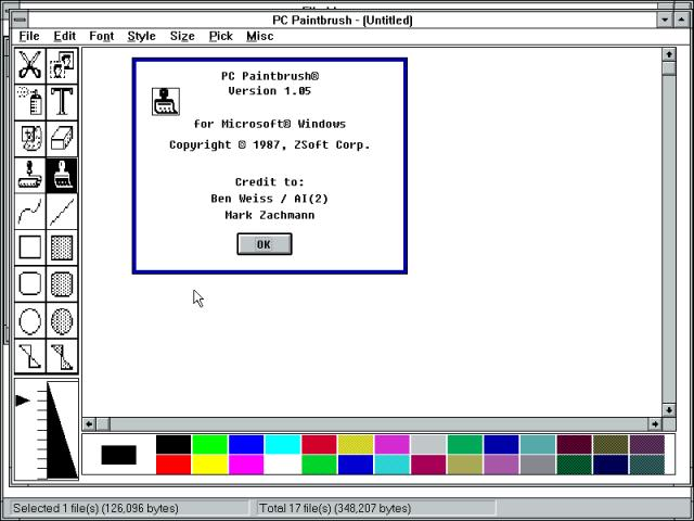 Так выглядела одна из первых версий Paint