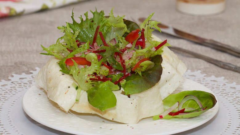 Овощной салат в лаваше - пошаговый рецепт с фото, ингредиенты, как приготовить